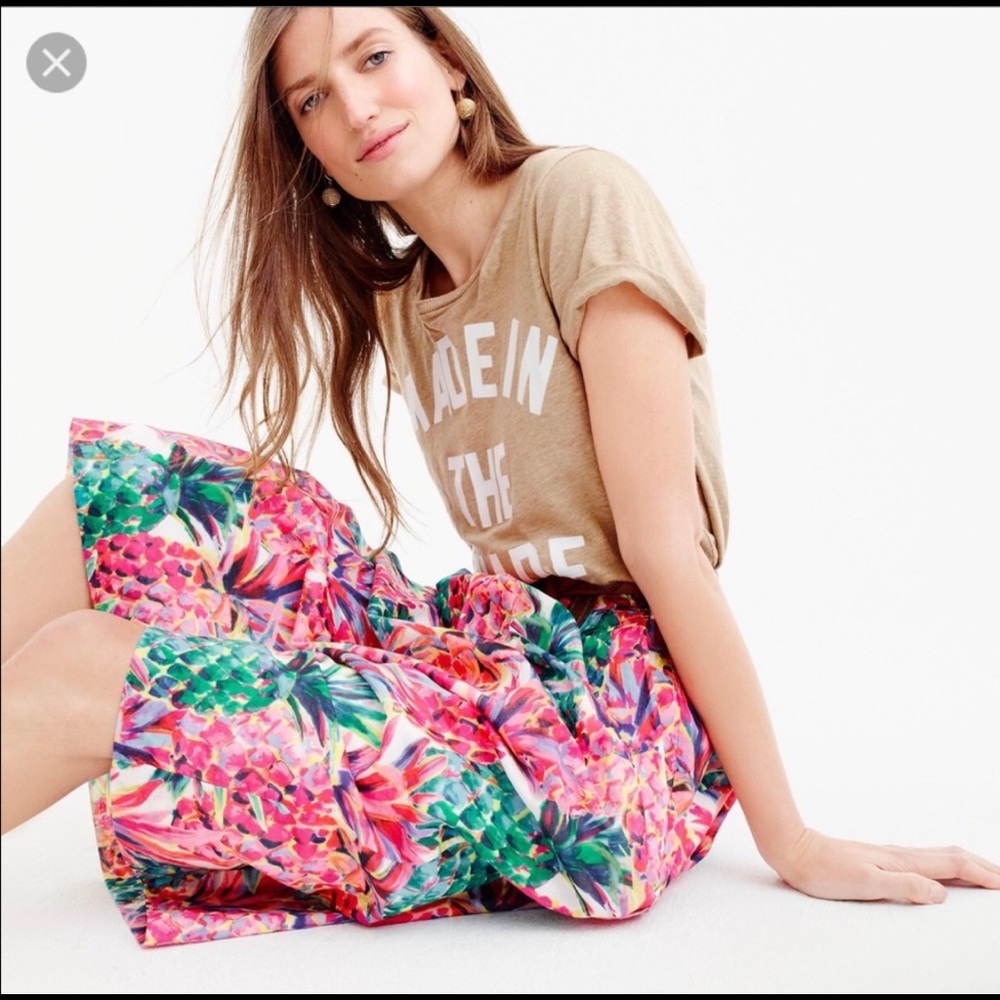 JCrew A-line skirt in Ratti pineapple print Size 8